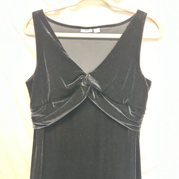 CATO Velvet Knotted Front Mini‎ Dress Sz. 10 Medium Whimsigoth Minimal Academia - Picture 2 of 6